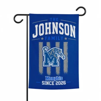 Memphis Tigers Garden Flag Customized Distressed Stripes Blue Best Selling