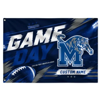 Memphis Tigers House Flag Custom Action Streaks Blue Best Selling