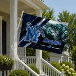 Memphis Tigers House Flag Custom Diagonal Stripes Blue Best Selling