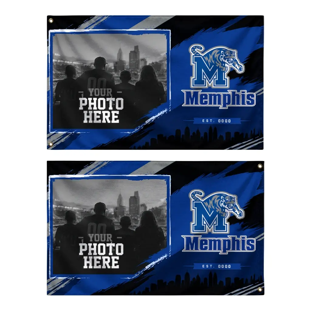 Memphis Tigers House Flag Customized Framed Photo Blue Black Fashion Forward Memphis Tigers House Flag Customized Framed Photo Blue Black Fashion Forward