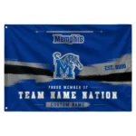Memphis Tigers House Flag Personalized Brushed Streaks Blue Best Selling