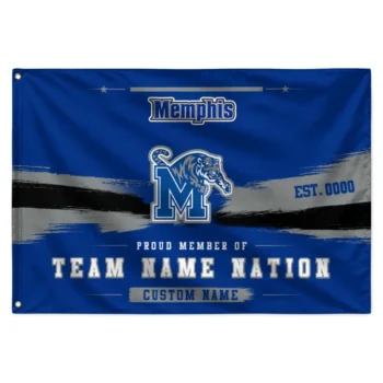 Memphis Tigers House Flag Personalized Brushed Streaks Blue Best Selling