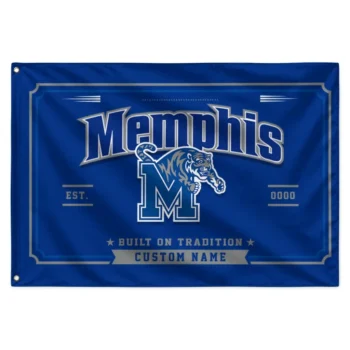 Memphis Tigers House Flag Personalized Ornate Border Blue Best Selling