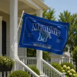 Memphis Tigers House Flag Personalized Ornate Border Blue Best Selling