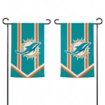 Miami Dolphins Garden Flag Custom Chevron Stripes Aqua Best Selling