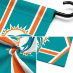 Miami Dolphins Garden Flag Custom Chevron Stripes Aqua Best Selling