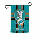 Miami Dolphins Garden Flag Custom Circle Medallion Aqua Best Selling