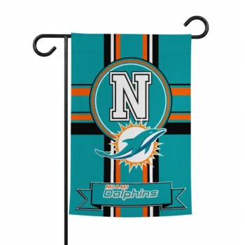 Miami Dolphins Garden Flag Custom Circle Medallion Aqua Best Selling