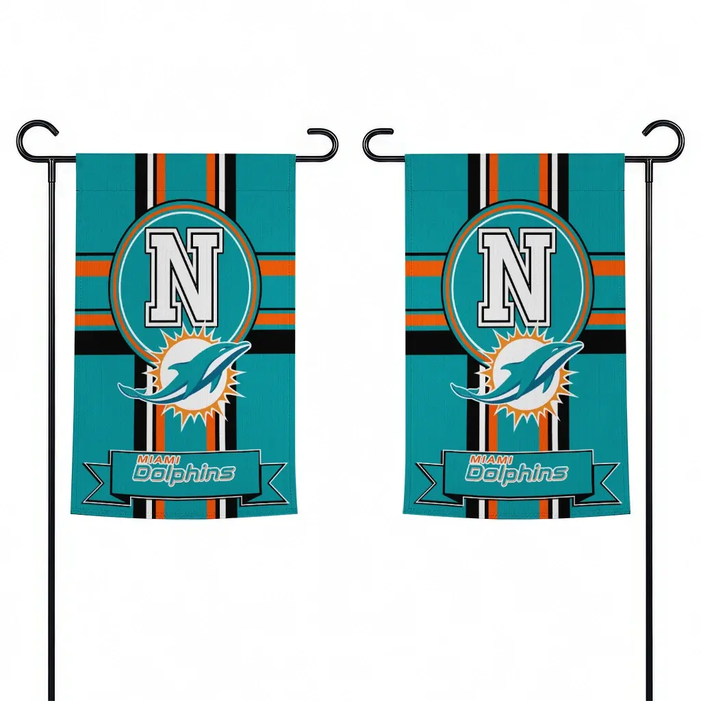 Miami Dolphins Garden Flag Custom Circle Medallion Aqua Fashion Forward Miami Dolphins Garden Flag Custom Circle Medallion Aqua Fashion Forward