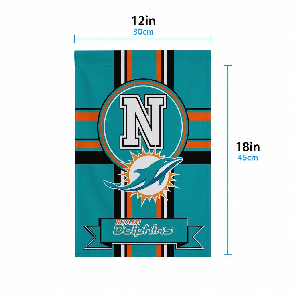 Miami Dolphins Garden Flag Custom Circle Medallion Aqua High Quality Miami Dolphins Garden Flag Custom Circle Medallion Aqua High Quality