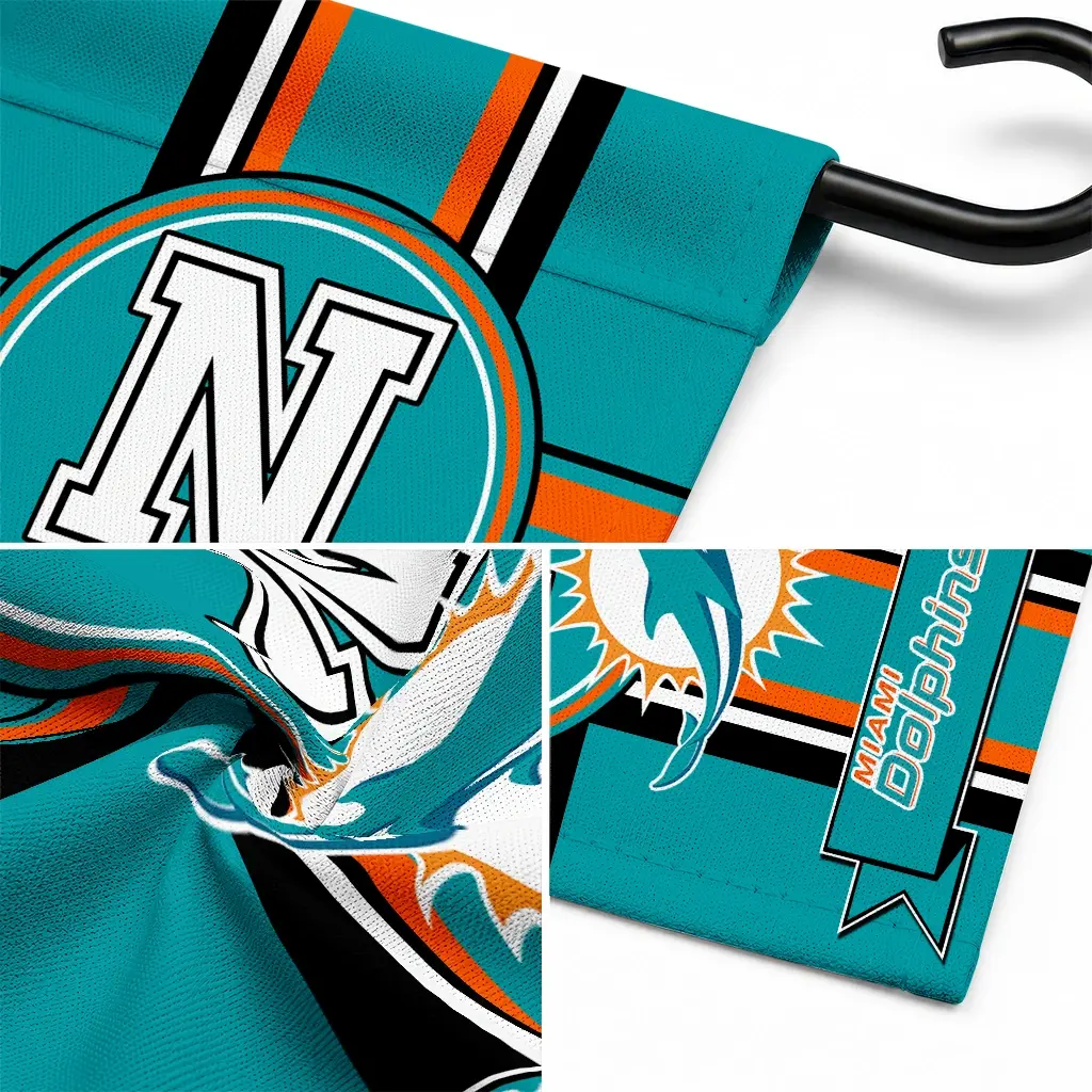 Miami Dolphins Garden Flag Custom Circle Medallion Aqua Latest Model Miami Dolphins Garden Flag Custom Circle Medallion Aqua Latest Model