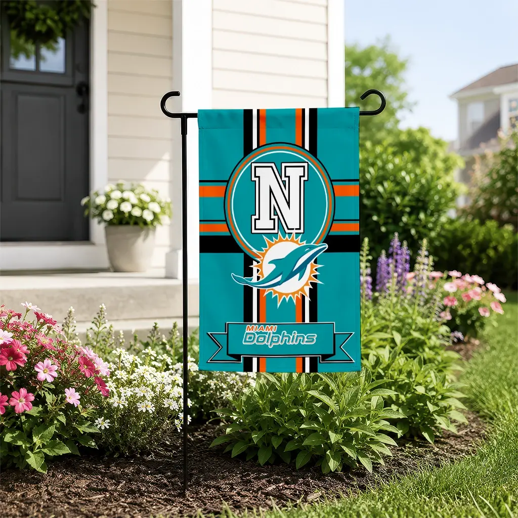 Miami Dolphins Garden Flag Custom Circle Medallion Aqua New Arrival Miami Dolphins Garden Flag Custom Circle Medallion Aqua New Arrival
