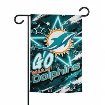 Miami Dolphins Garden Flag Customized Glowing Star Aqua Best Selling