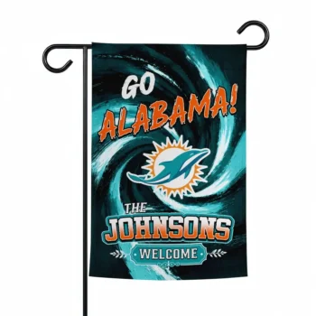 Miami Dolphins Garden Flag Customized Swirl Vortex Aqua Best Selling