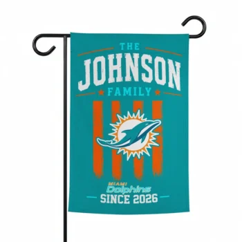 Miami Dolphins Garden Flag Personalized Distressed Stripes Aqua Best Selling