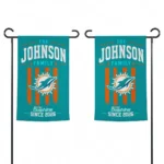 Miami Dolphins Garden Flag Personalized Distressed Stripes Aqua Best Selling