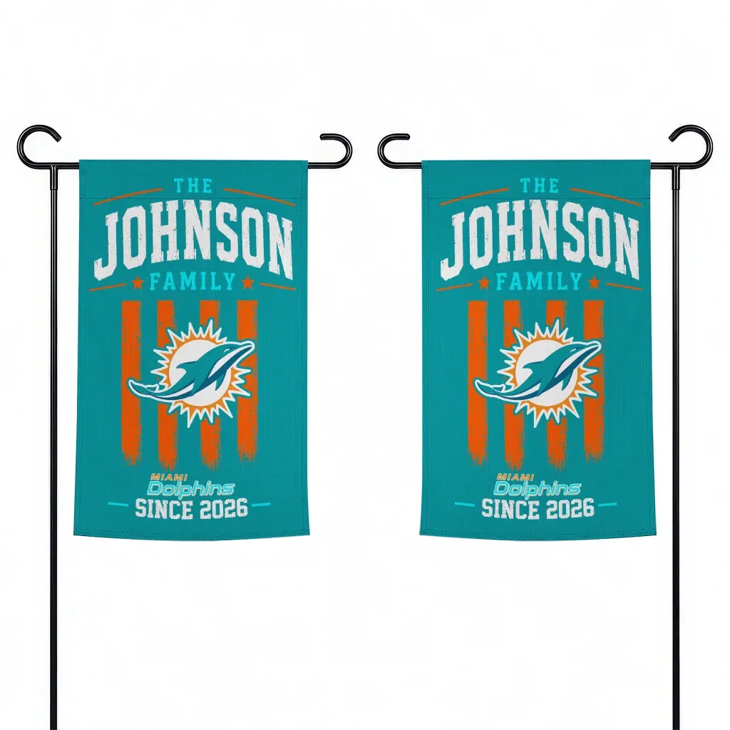 Miami Dolphins Garden Flag Personalized Distressed Stripes Aqua Fashion Forward Miami Dolphins Garden Flag Personalized Distressed Stripes Aqua Fashion Forward