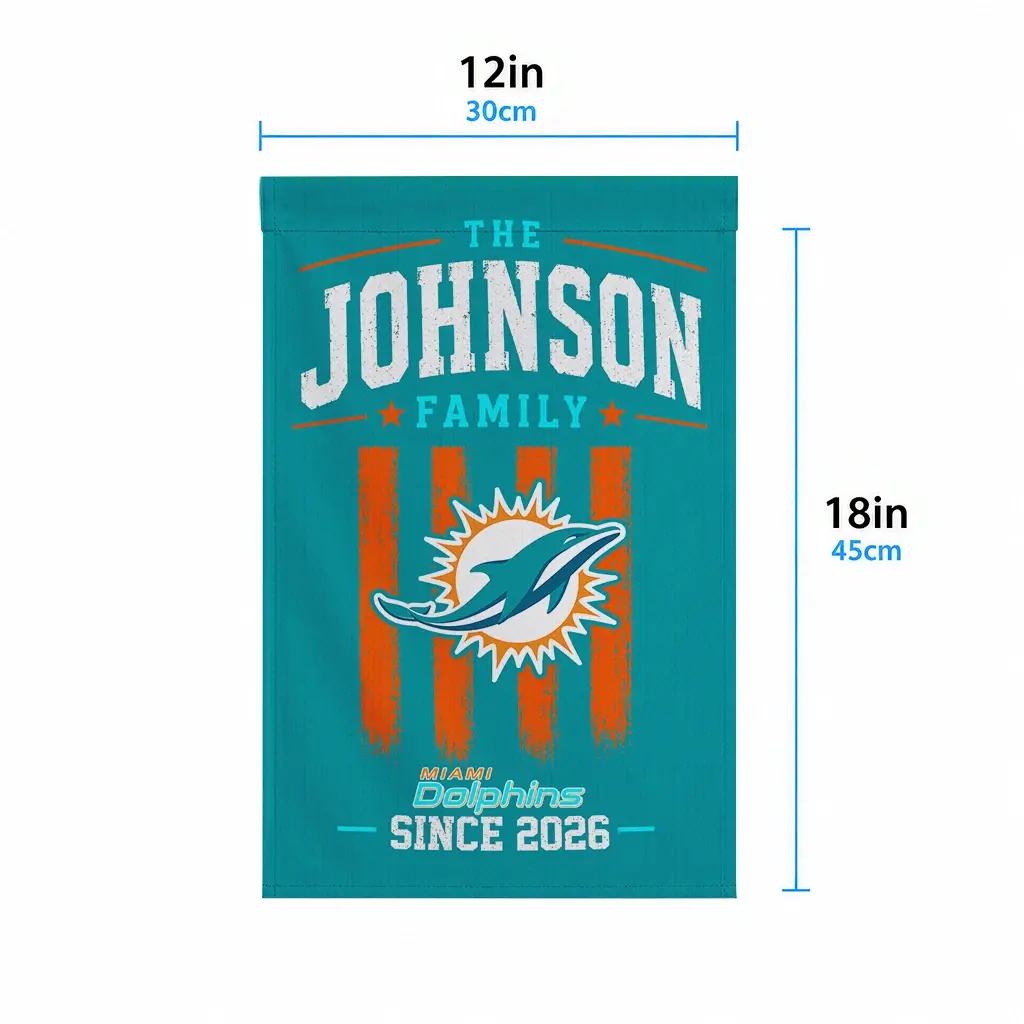 Miami Dolphins Garden Flag Personalized Distressed Stripes Aqua High Quality Miami Dolphins Garden Flag Personalized Distressed Stripes Aqua High Quality