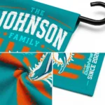 Miami Dolphins Garden Flag Personalized Distressed Stripes Aqua Best Selling