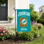 Miami Dolphins Garden Flag Personalized Distressed Stripes Aqua Best Selling