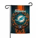 Miami Dolphins Garden Flag Personalized Laurel Wreath Aqua Best Selling