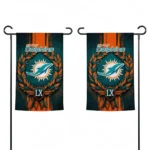 Miami Dolphins Garden Flag Personalized Laurel Wreath Aqua Best Selling