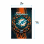 Miami Dolphins Garden Flag Personalized Laurel Wreath Aqua Best Selling