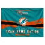 Miami Dolphins House Flag Custom Brushed Streaks Aqua Best Selling