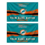Miami Dolphins House Flag Custom Brushed Streaks Aqua Best Selling