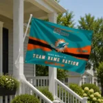 Miami Dolphins House Flag Custom Brushed Streaks Aqua Best Selling