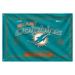 Miami Dolphins House Flag Custom Ornate Border Aqua Best Selling