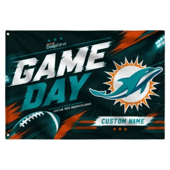 Miami Dolphins House Flag Customized Action Streaks Aqua Best Selling