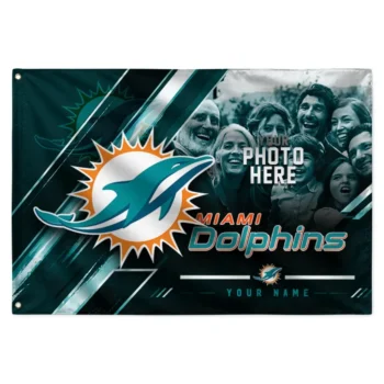 Miami Dolphins House Flag Customized Diagonal Stripes Aqua Best Selling