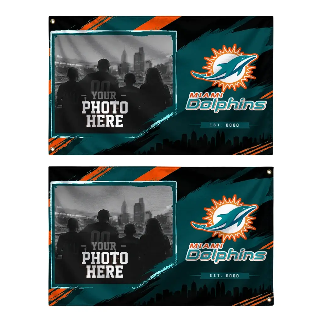 Miami Dolphins House Flag Personalized Framed Photo Aqua Black Fashion Forward Miami Dolphins House Flag Personalized Framed Photo Aqua Black Fashion Forward