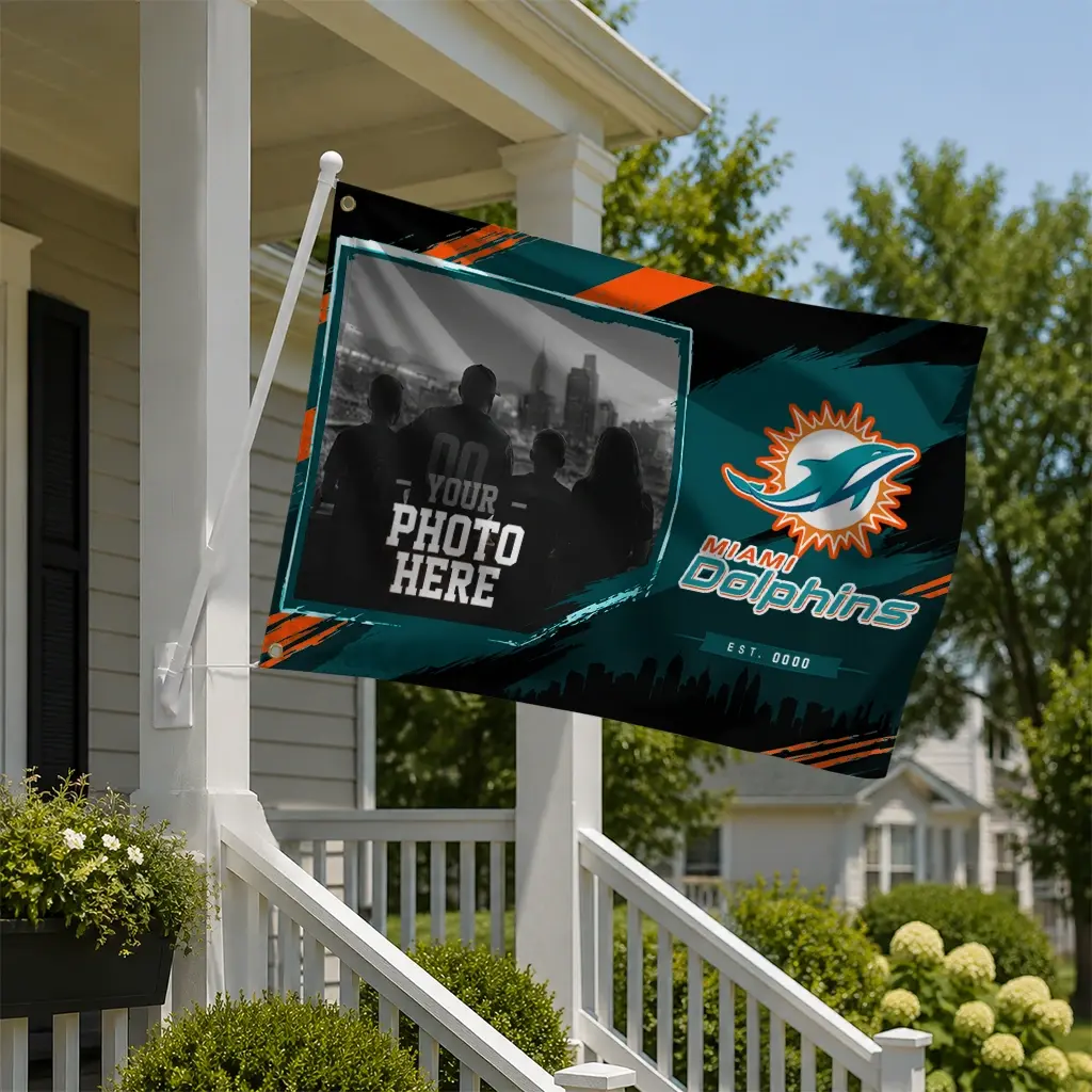 Miami Dolphins House Flag Personalized Framed Photo Aqua Black New Arrival Miami Dolphins House Flag Personalized Framed Photo Aqua Black New Arrival