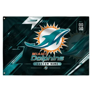 Miami Dolphins House Flag Personalized Speed Slashes Aqua Best Selling