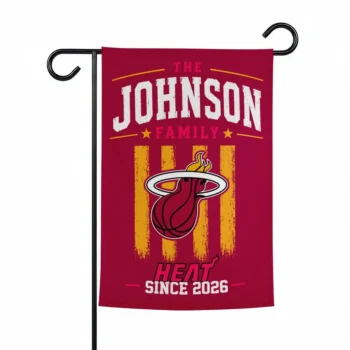 Miami Heat Garden Flag Custom Distressed Stripes Red Best Selling