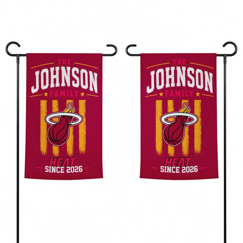 Miami Heat Garden Flag Custom Distressed Stripes Red Fashion Forward Miami Heat Garden Flag Custom Distressed Stripes Red Fashion Forward