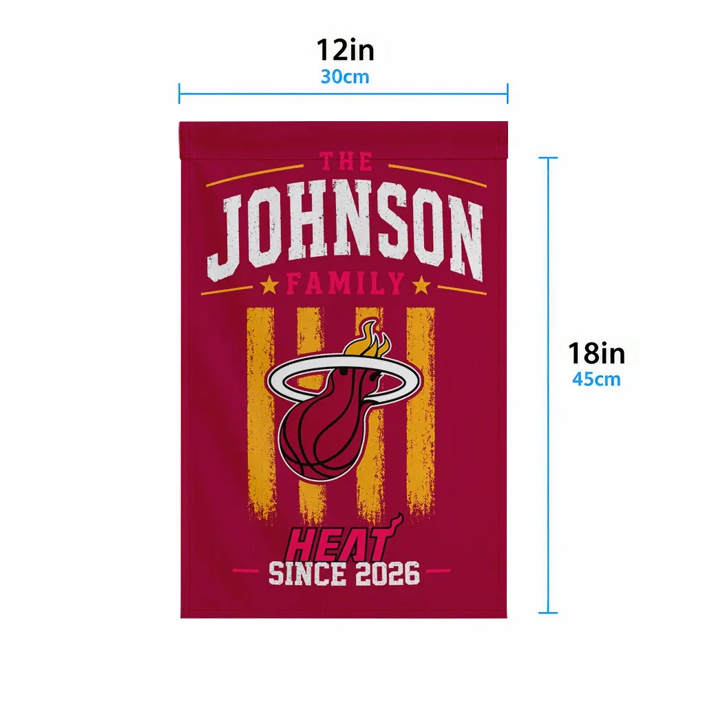 Miami Heat Garden Flag Custom Distressed Stripes Red High Quality Miami Heat Garden Flag Custom Distressed Stripes Red High Quality