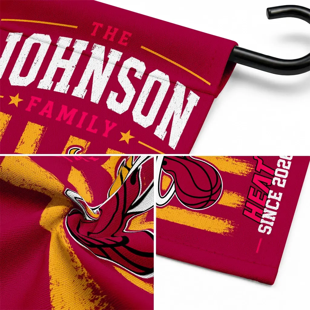 Miami Heat Garden Flag Custom Distressed Stripes Red Latest Model Miami Heat Garden Flag Custom Distressed Stripes Red Latest Model