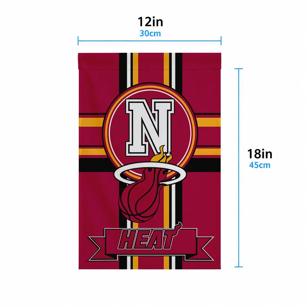 Miami Heat Garden Flag Customized Circle Medallion Red High Quality Miami Heat Garden Flag Customized Circle Medallion Red High Quality
