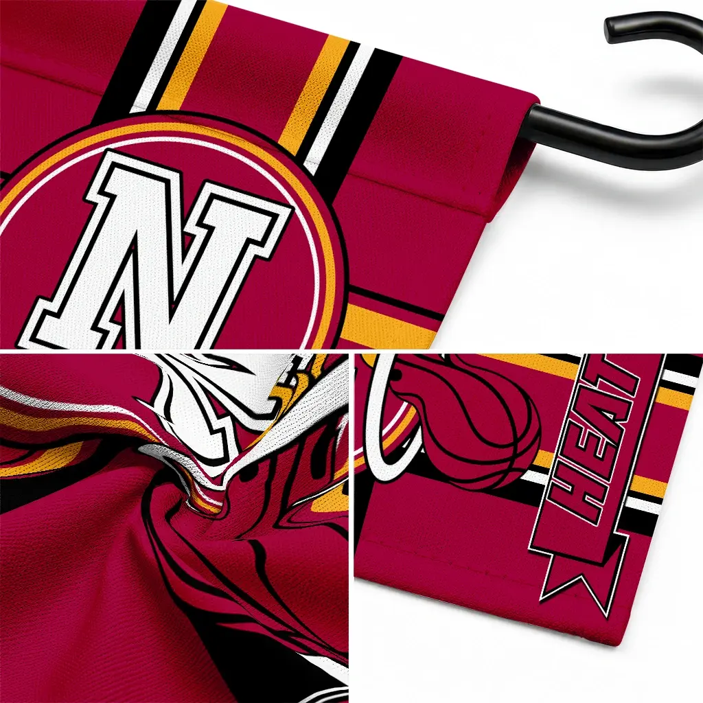 Miami Heat Garden Flag Customized Circle Medallion Red Latest Model Miami Heat Garden Flag Customized Circle Medallion Red Latest Model