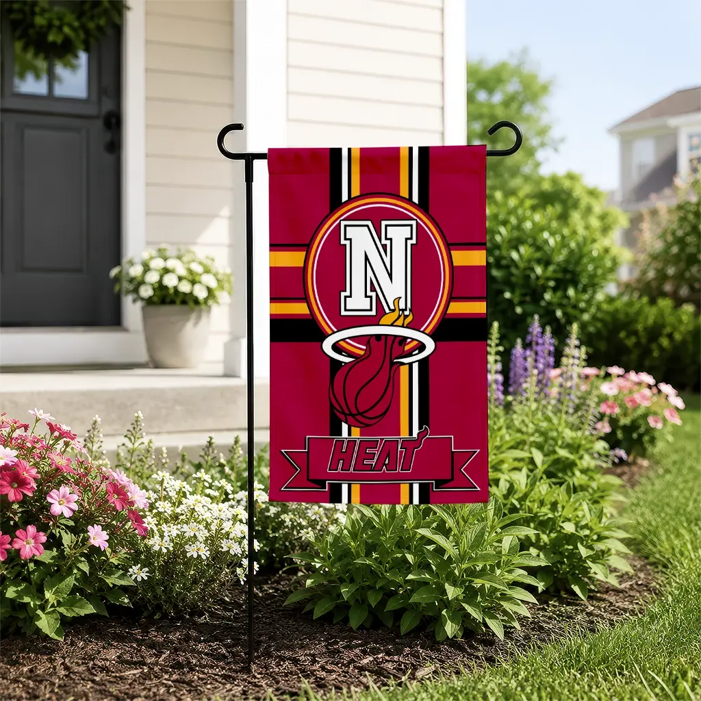 Miami Heat Garden Flag Customized Circle Medallion Red New Arrival Miami Heat Garden Flag Customized Circle Medallion Red New Arrival