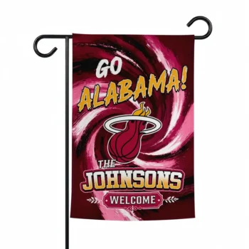 Miami Heat Garden Flag Personalized Swirl Vortex Red Best Selling
