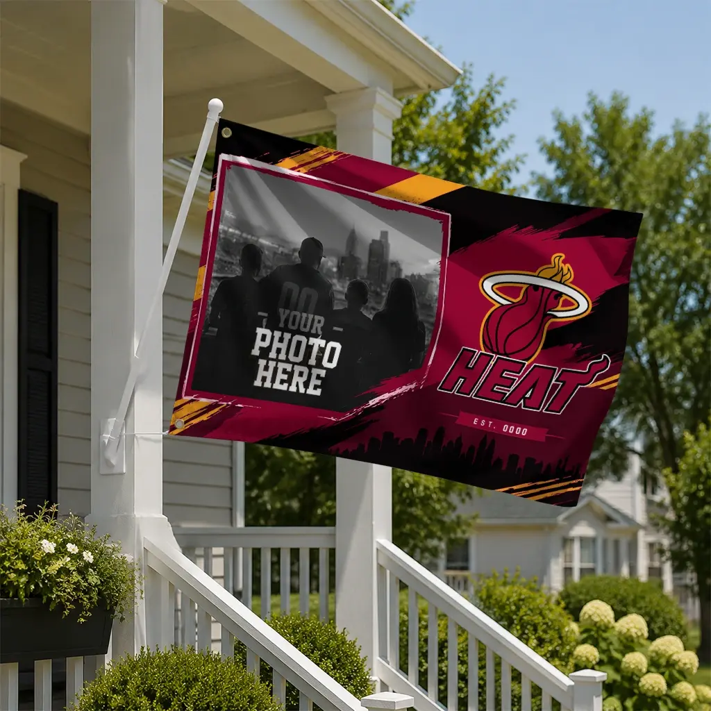 Miami Heat House Flag Custom Framed Photo Red Black New Arrival Miami Heat House Flag Custom Framed Photo Red Black New Arrival
