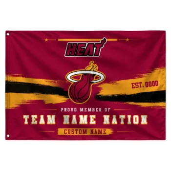 Miami Heat House Flag Customized Brushed Streaks Red Best Selling