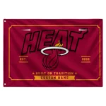 Miami Heat House Flag Customized Ornate Border Red Best Selling