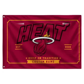 Miami Heat House Flag Customized Ornate Border Red Best Selling