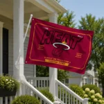 Miami Heat House Flag Customized Ornate Border Red Best Selling