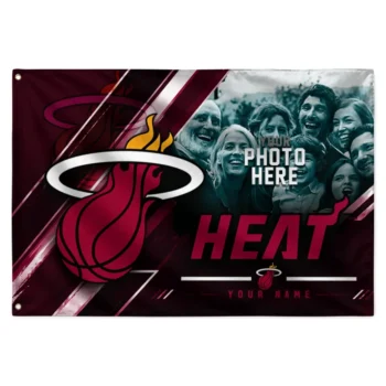 Miami Heat House Flag Personalized Diagonal Stripes Red Best Selling